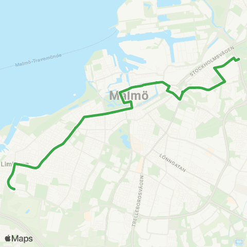 Skånetrafiken Annetorp-Malmö C-Värnhem-Segemölla map