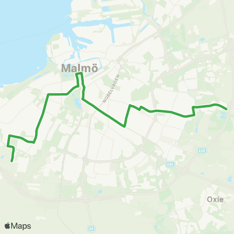 Skånetrafiken Elinelund-G A torg-Södervärn-Fortuna Hemgården map