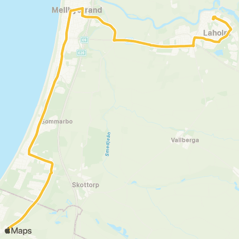 Skånetrafiken Laholm - Båstad map