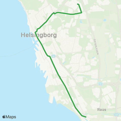 Skånetrafiken Dalhem - Helsingborg C - Råå map