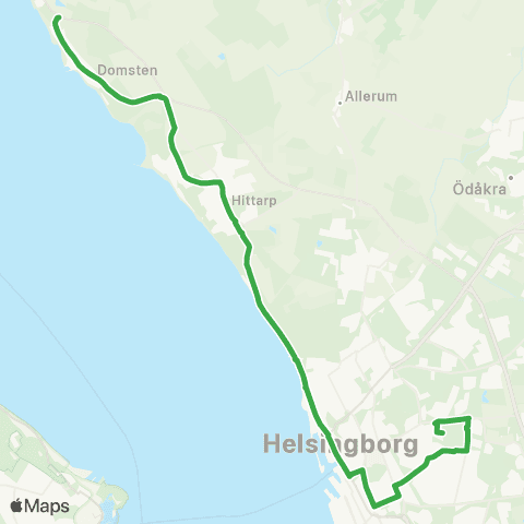 Skånetrafiken Rosengården - Helsingborg C - Hittarp - Domsten map