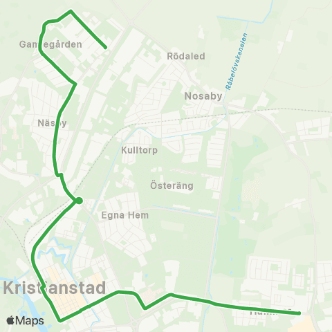 Skånetrafiken Gamlegården - Kristianstad C - CSK map