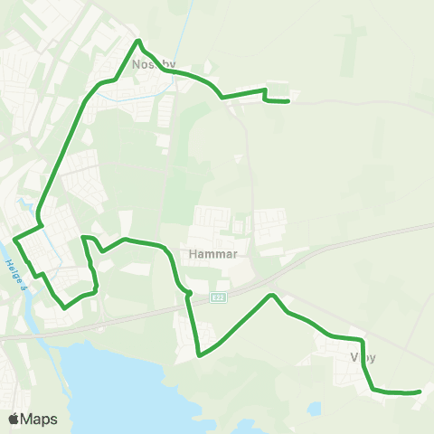 Skånetrafiken Möllebacken-Kristianstad C-Viby map