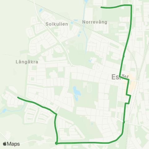 Skånetrafiken Rönneberga - Stationen - Bäckdala map