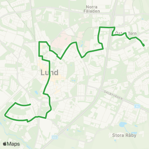 Skånetrafiken Klostergården - Lund C - Östra Torn map