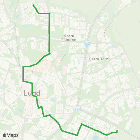 Skånetrafiken Annehem - Lund C - Råbylund map