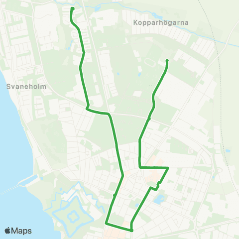 Skånetrafiken Västra Fäladen - Centrum - Guldängen map