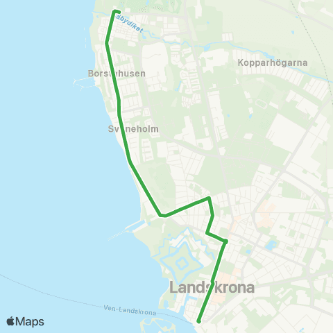 Skånetrafiken Borstahusen - Skeppsbron map