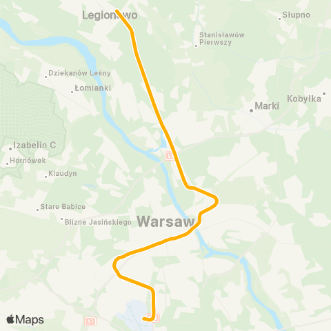 SKM Warszawa Warszawa Lotnisko Chopina — Legionowo map