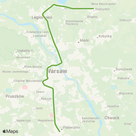 SKM Warszawa Piaseczno — Wieliszew — Radzymin map