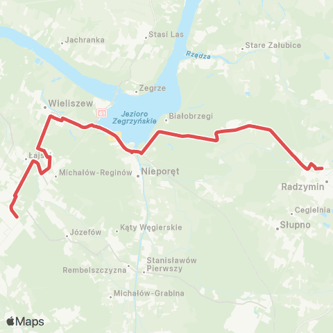 SKM Warszawa Piaseczno — Wieliszew — Radzymin (Zastępcza Komunikacja Autobusowa) map