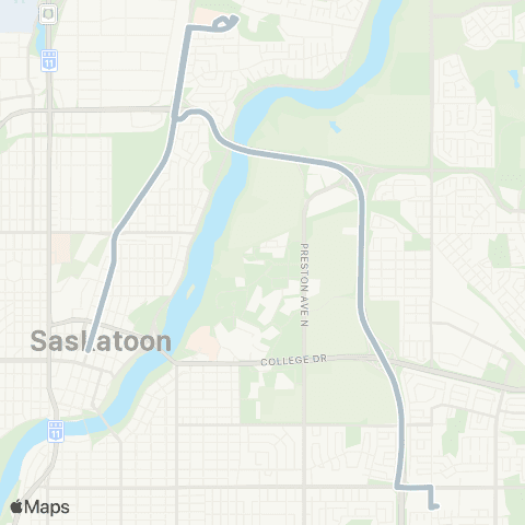Saskatoon Transit Jingle Bell Express map