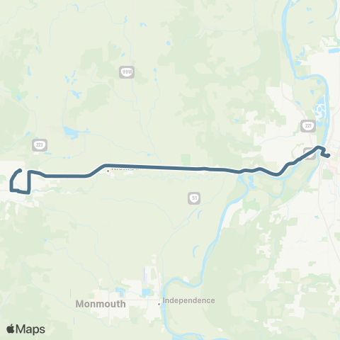 Cherriots Dallas / Salem Express map