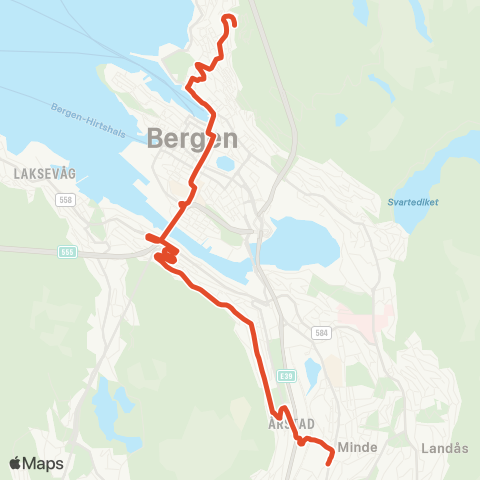 Skyss Wergeland / Søndre Skogveien - Mulen map