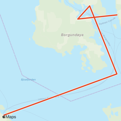Skyss Fjelberg - Sydnes - Utbjoa map