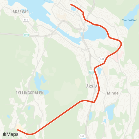 Skyss Bybane Fyllingsdalen map