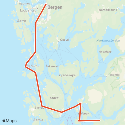 Skyss Sunnhordland - Austevoll - Bergen map