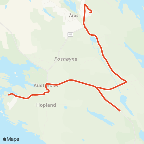 Skyss Hoplandsjøen - Lerøy - Mastrevik map