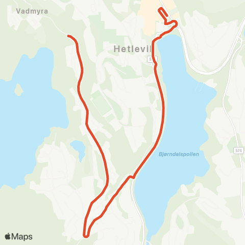 Skyss Hetlevikåsen - Loddefjord terminal map