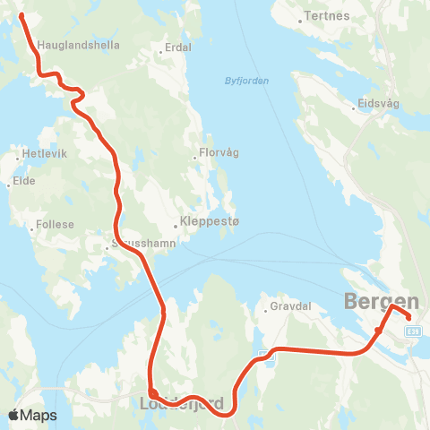 Skyss Ravnanger - Norrønaheimen - Bergen busstasjon map