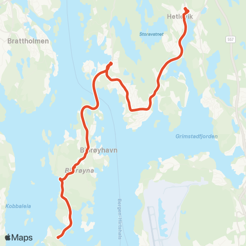Skyss Tyssøy / Bjorøy - Loddefjord terminal map