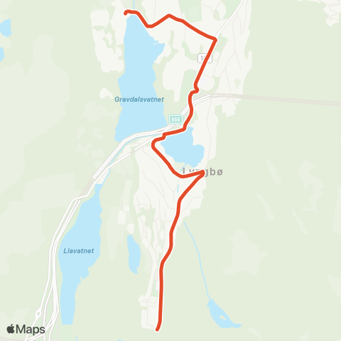 Skyss Gravdal - Nipedalen map