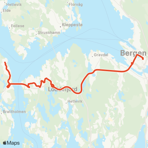 Skyss Hjelteryggen - Bergen map