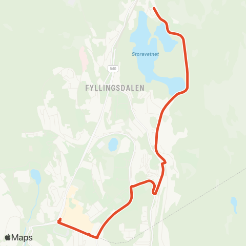 Skyss Løvstakkskiftet - Fyllingsdalen Terminal map