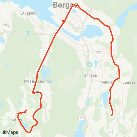 Skyss Sletten - Fyllingsdalen terminal map