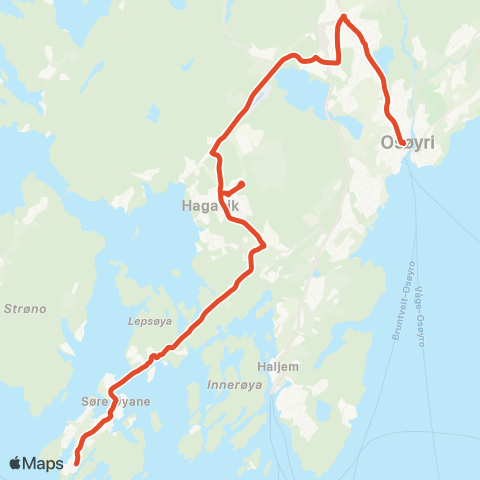 Skyss Lepsøy - Ulven - Tøsdalskiftet - Osøyro map