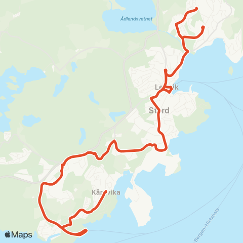 Skyss Ådland - Kårevik / Hornelandsvågen map
