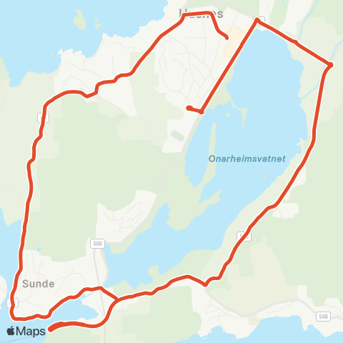 Skyss Ringbuss Husnes - Kaldestad - Sunde - Valen map