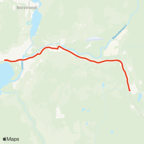 Skyss Voss - Dalsleitet - Bjørgemarki - Voss map