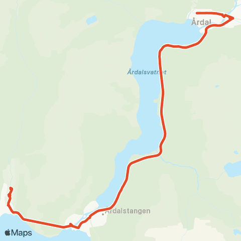Skyss Øvre Årdal-Årdalstangen-Seim map