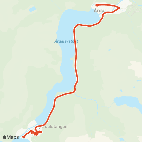 Skyss Ø.Årdal-Årdalstangen-Seimsdalen map