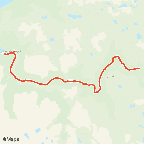 Skyss Borlaug-Lærdal-Fodnes map