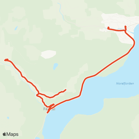 Skyss Sogndal-Øvstedalen map
