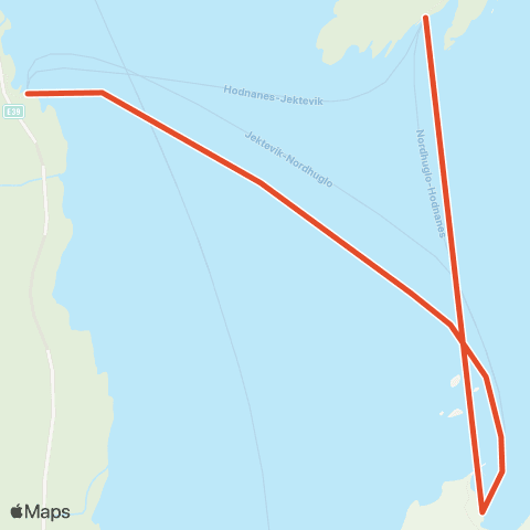 Skyss Jektavik - Nordhuglo - Hodnanes map