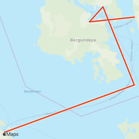 Skyss Fjelberg - Sydnes - Utbjoa map