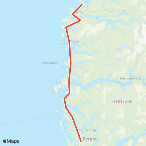 Skyss Bergen - Nordfjord map