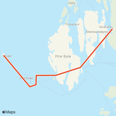 Skyss Hardbakke-Kolgrov-Utvær map
