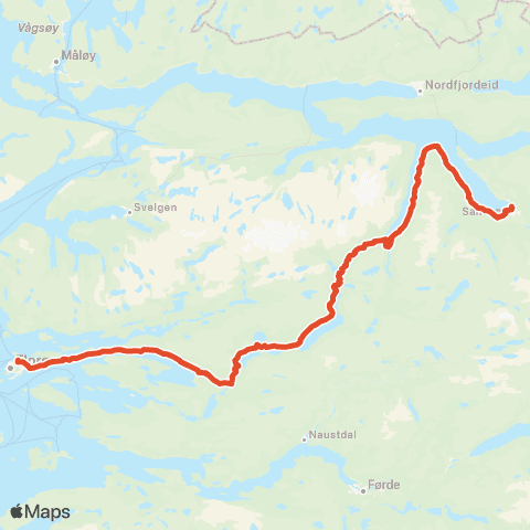 Skyss Sandane-Hyen-Florø map