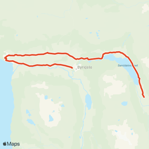 Skyss Reed-Byrkjelo-Myklebust map
