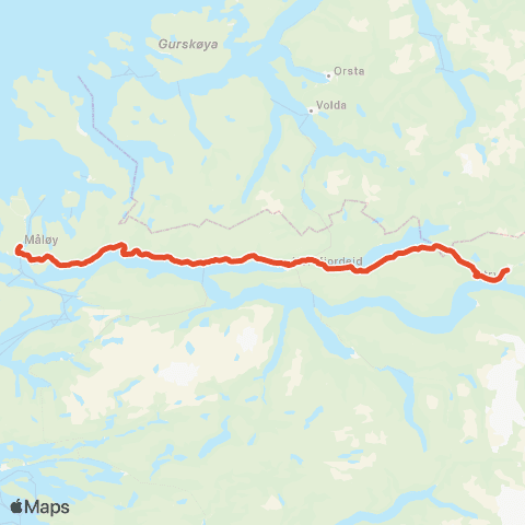 Skyss Stryn-Nordfjordeid-Måløy map
