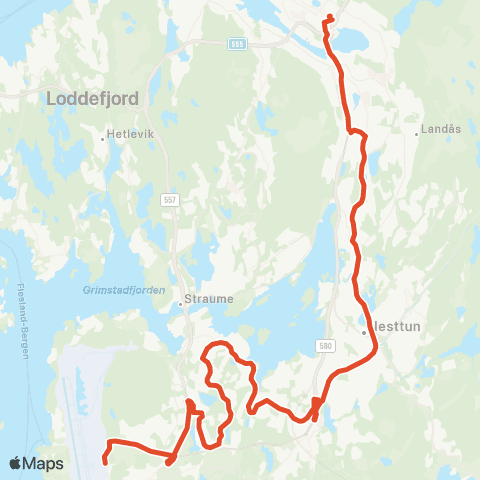 Skyss Buss for Bybane map