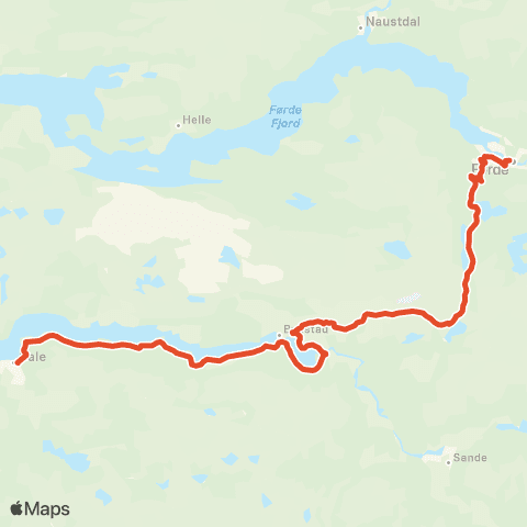 Skyss Rysjedalsvika-Dale-Førde map