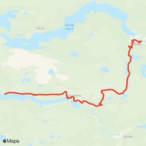 Skyss Førde-Laukeland-Sande map