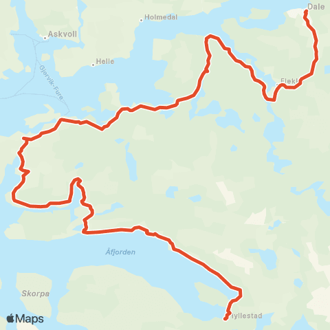 Skyss Dale-Folkestad-Rysjedalsvika map