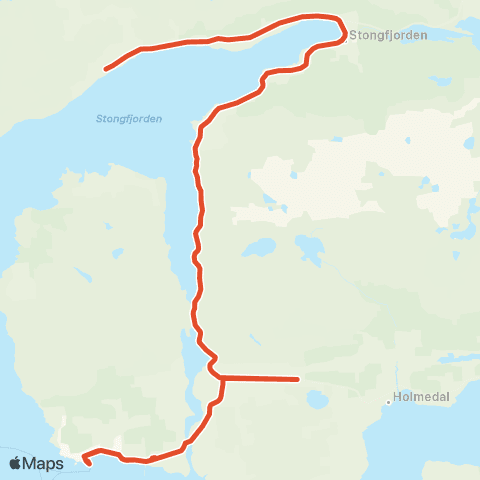 Skyss Mjåset-Holmedal-Askvoll map