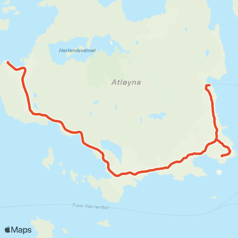 Skyss Høyvik-Gjervik-Herland map